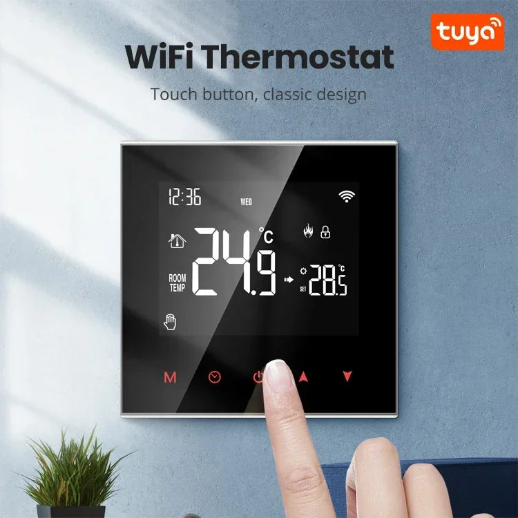 Thermostat Intelligent Tuya Contrôle pour Chauffage au Sol Hydraulique & Électrique - Contrôle Vocal Wifi via Google Alexa SmartThings Apps