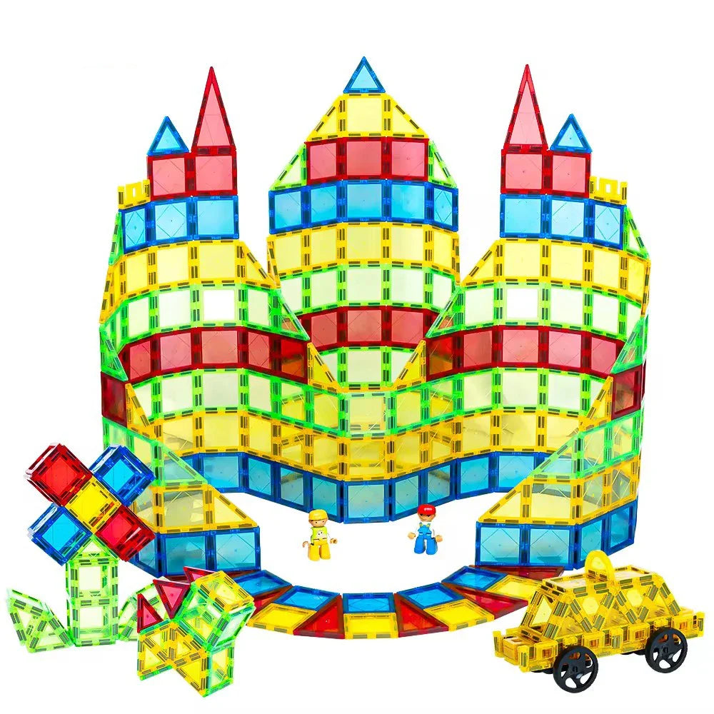Set de Tuiles Magnétiques - Blocs de Pilement 3D STEM pour Enfants, Jouets Magnétiques Éducatifs pour Garçons & Filles