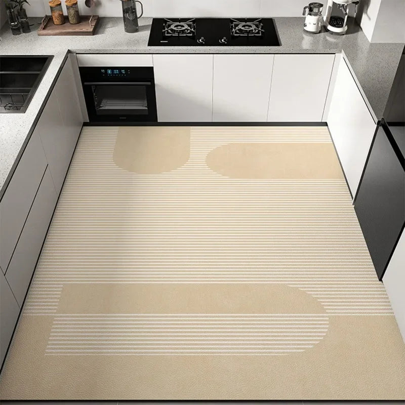 Tapis de cuisine moderne en PVC – Tapis de sol imperméable et résistant à l'huile pour une décoration intérieure élégante
