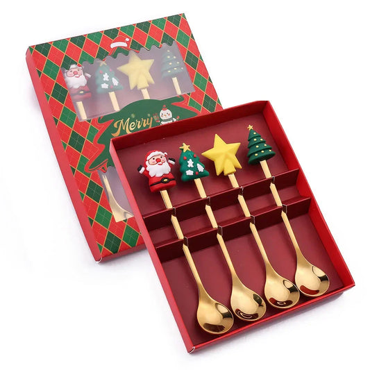 XmasSpoons – Ensemble de cuillères de Noël élégant pour tables de fête