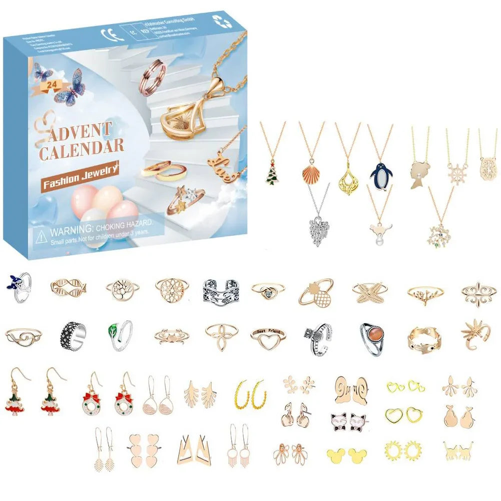 Kit de fabrication de bijoux DIY de Noël - Calendrier de l'Avent de 24 jours Cadeau 2024 Noël pour enfants