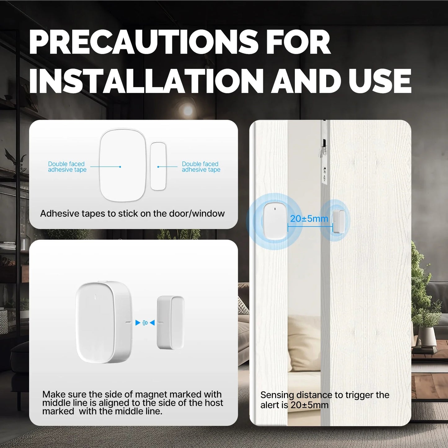 Tuya ZigBee Capteur Intelligent de Fenêtre Porte Barrière - Surveillance de Sécurité WiFi via les Applications SmartLife Google Alexa