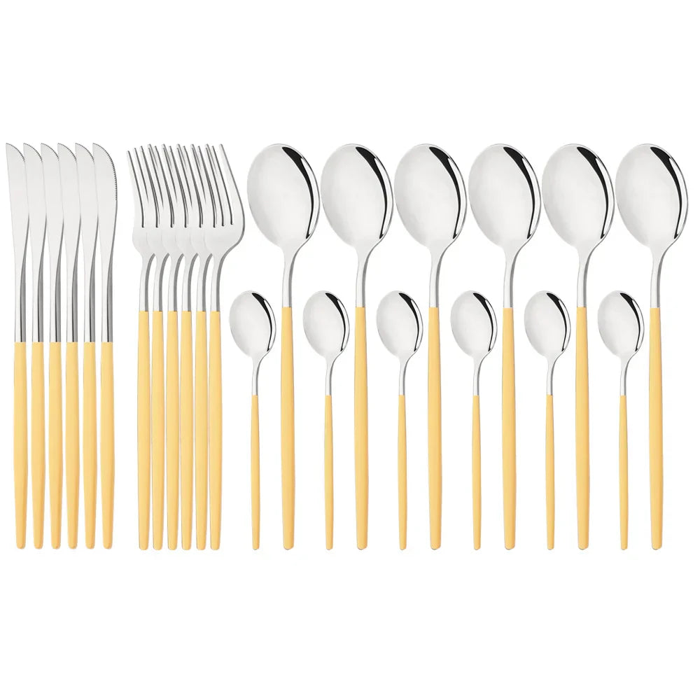 Floroux | Set de vaisselle en acier inoxydable