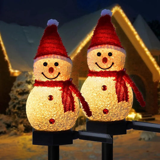 SoleilNeige Bonhomme de neige Lampe de jardin - Éclairage extérieur LED magique pour le jardin