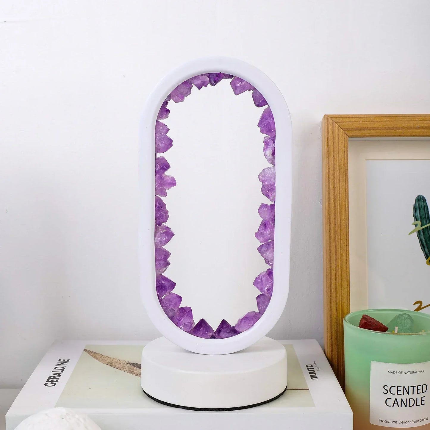 AuraViolette – Éclairage en Cristal Naturel pour Ambiance Relaxante