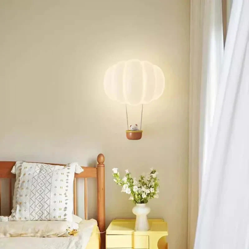 Charmante lampe murale en ballon à air chaud en forme de citrouille pour la chambre d'enfants