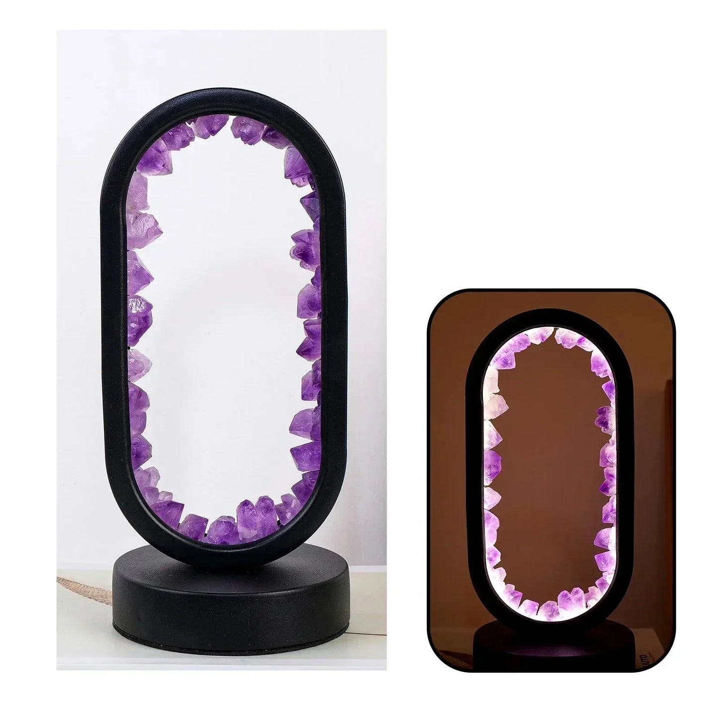 AuraViolette – Éclairage en Cristal Naturel pour Ambiance Relaxante