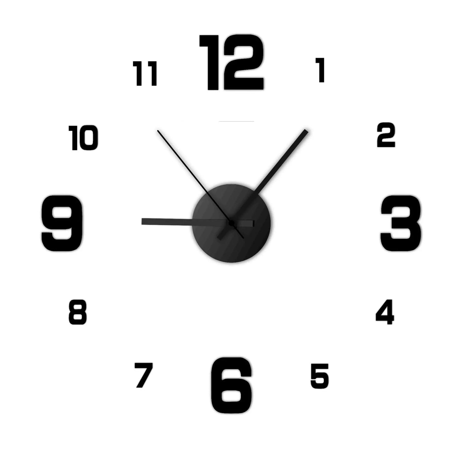 Horloge murale créative sans cadre