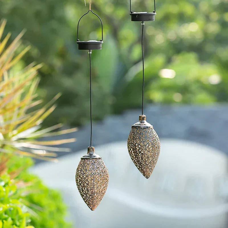 Floroux Lampe solaire en forme de goutte | Design de lumière de cascade | Luminaire solaire d'extérieur | Éclairage de jardin & terrasse