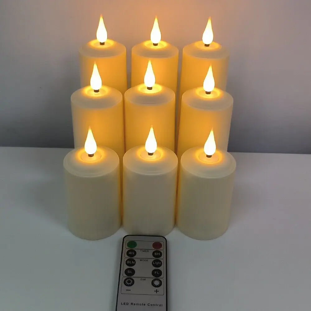 LumièresChaleureuses - Bougies Pilier LED Étanches avec Télécommande