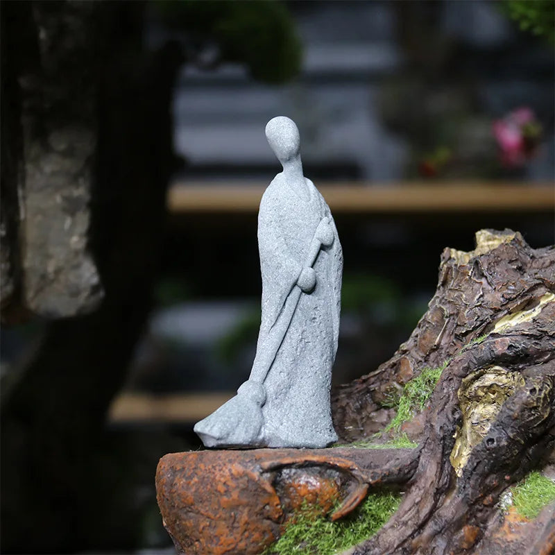 Floroux Ensemble de figurines Bouddha | Statues de moines méditatifs | Décoration de jardin Zen | Décoration de pleine conscience & Feng Shui pour la maison