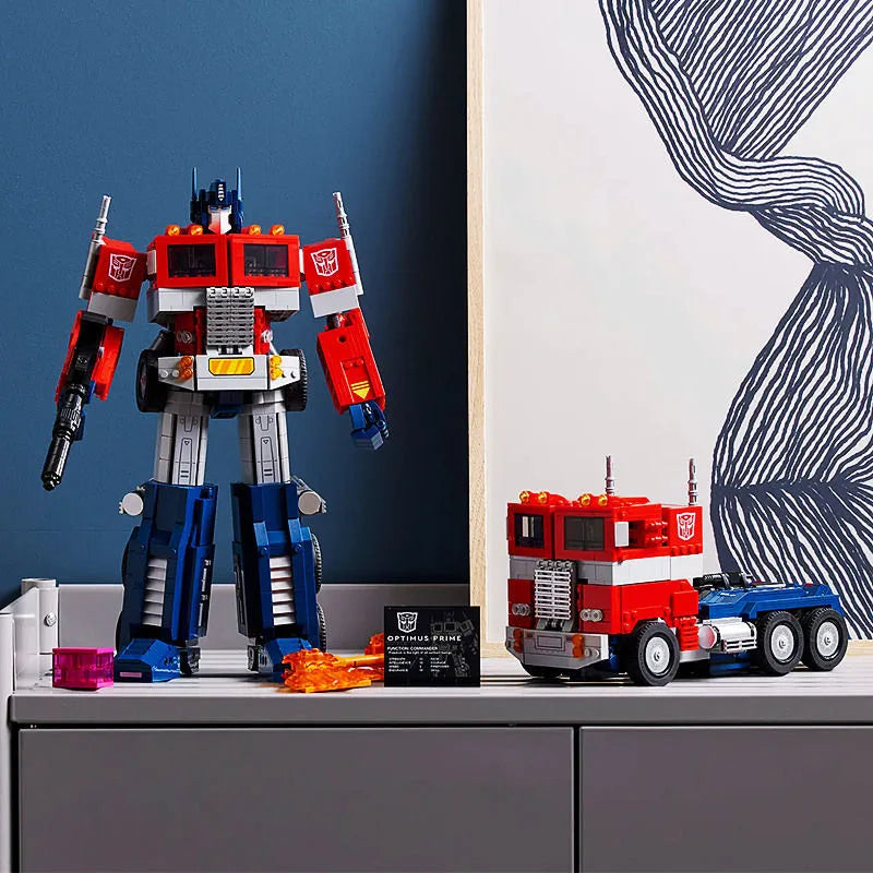 Ensemble de blocs de construction de voiture robot Optimus Prime Transformer - 1580PCS Jouet STEM cadeau pour enfants