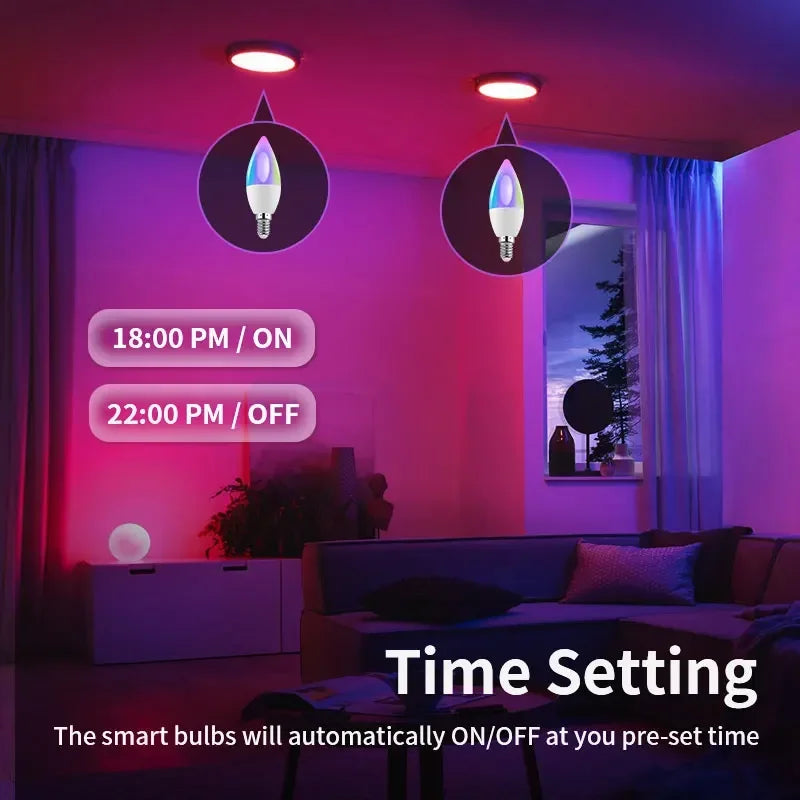 Ampoule LED intelligente Tuya Zigbee E14 - Contrôle WiFi Bluetooth via SmartLife Google Alexa Apps