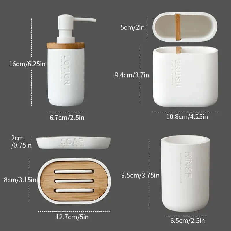 Ensemble d'accessoires de salle de bain design en noir ou blanc