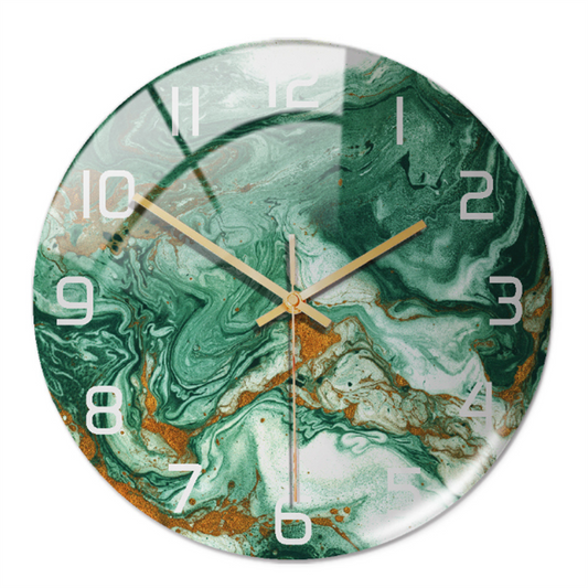 Horloge murale en marbre élégant avec mécanisme silencieux