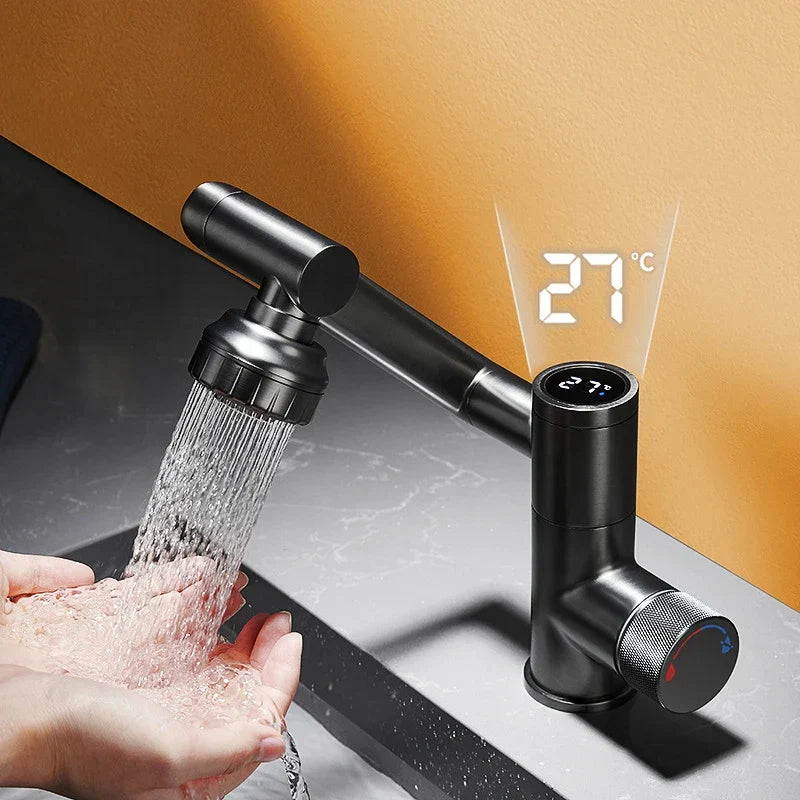 Robinet de salle de bain japonais à affichage numérique rotatif