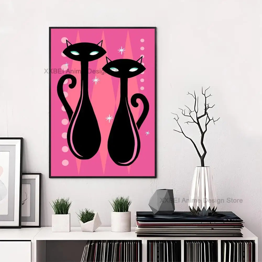 Affiche en toile premium Space-Age Atomic Cat