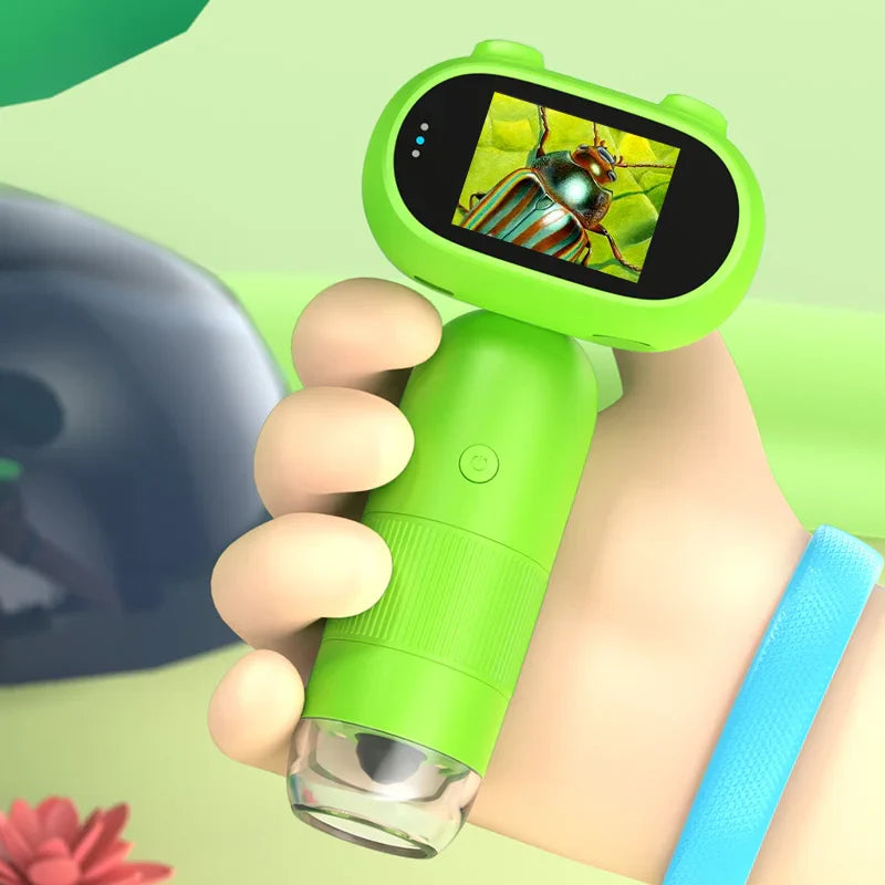 Microscope numérique portatif pour enfants - 1000x de grossissement, écran IPS de 2" outil de collection de pièces