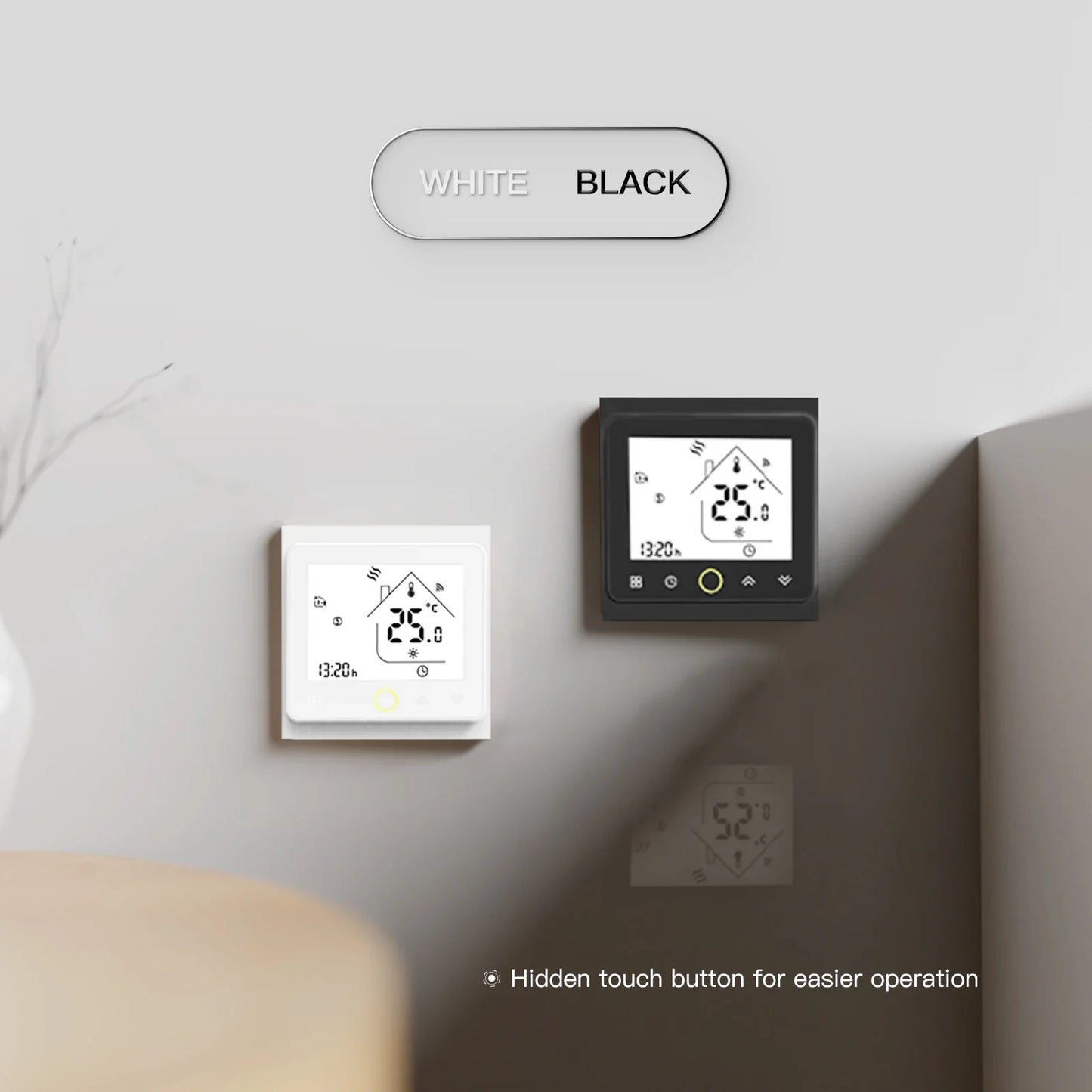 Thermostat LCD Intelligent WiFi Affichage de Contrôle de Température - Contrôle de Chauffage au Sol WiFi & Chaudière à Gaz via SmartLife Google Alexa Apps