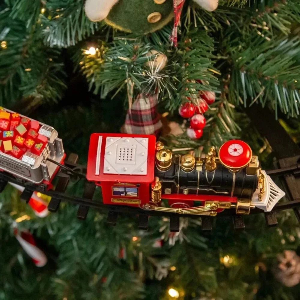 Ensemble de train de Noël avec son et lumière - Jouet éducatif pour enfants, cadeau de fête festive