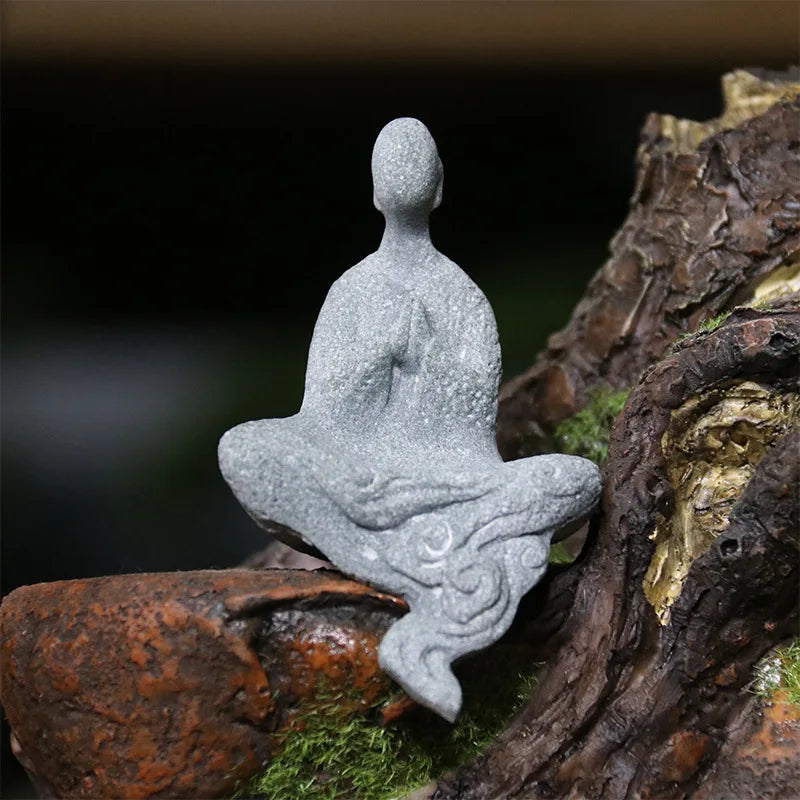 Floroux Ensemble de figurines Bouddha | Statues de moines méditatifs | Décoration de jardin Zen | Décoration de pleine conscience & Feng Shui pour la maison