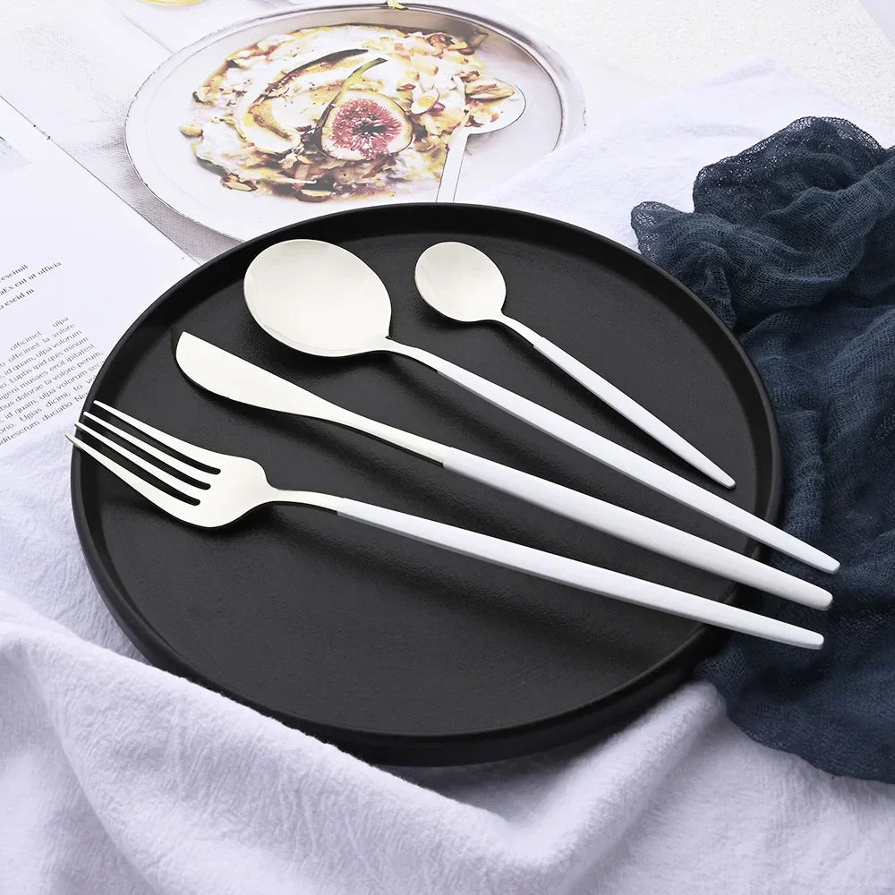Floroux | Set de vaisselle en acier inoxydable