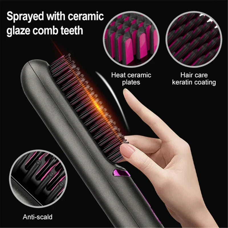 Tima Brush - Brosse lissante sans fil rechargeable