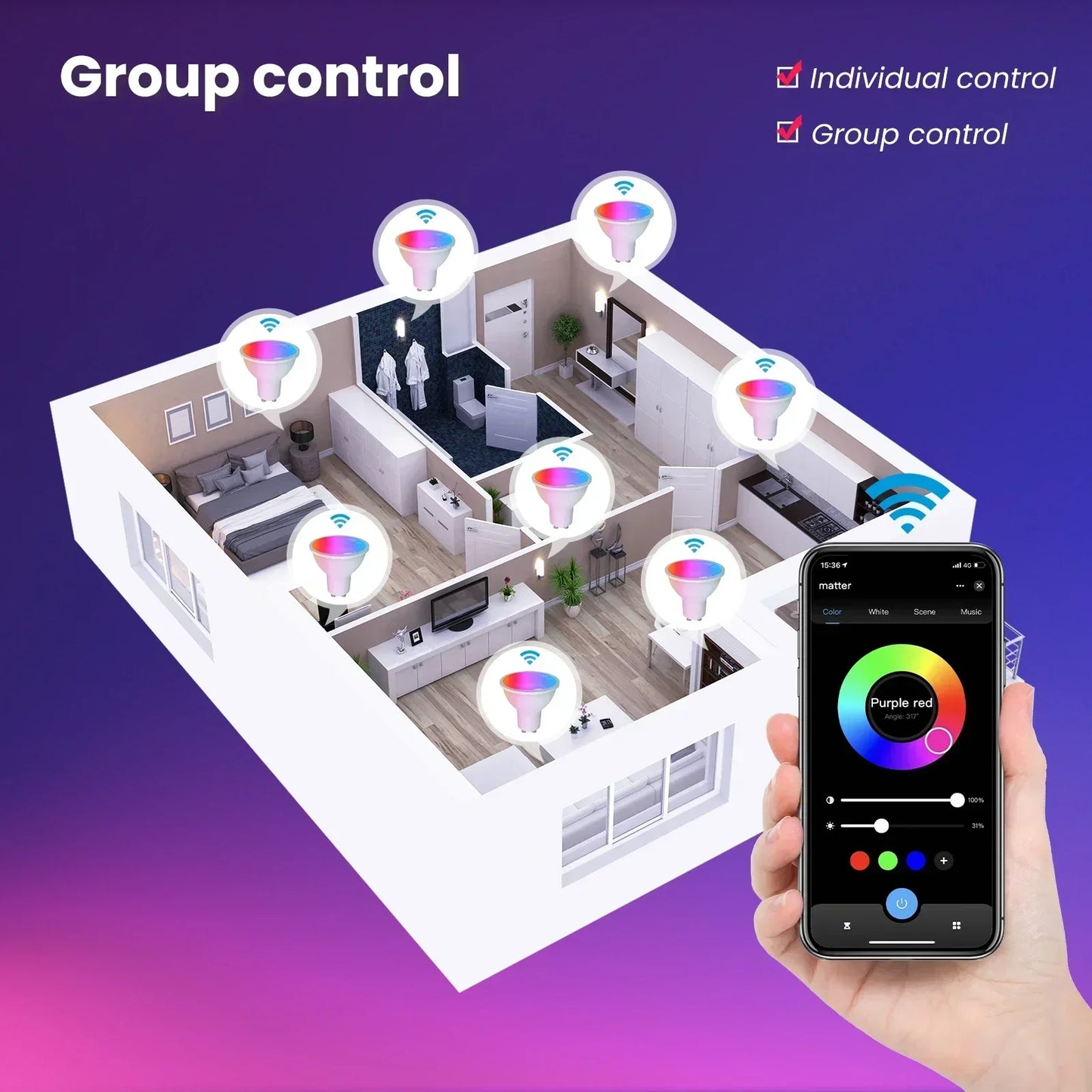 Ampoules LED intelligentes Tuya Zigbee E27 E14 GU10 - Dimmable RGB contrôlées par Wifi via les applications SmartLife Google Alexa