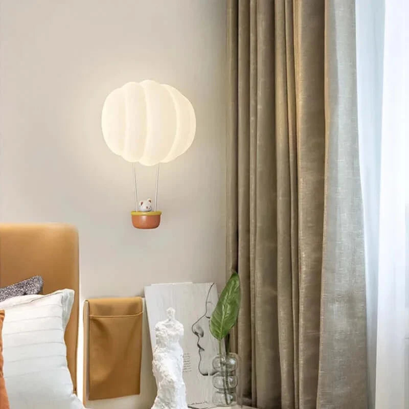 Charmante lampe murale en ballon à air chaud en forme de citrouille pour la chambre d'enfants