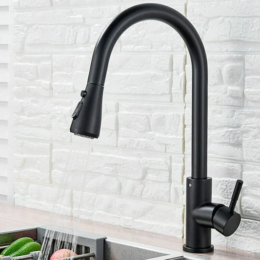 BlackStream Robinet – Moderne Robinet de Cuisine Téléscopique Noir