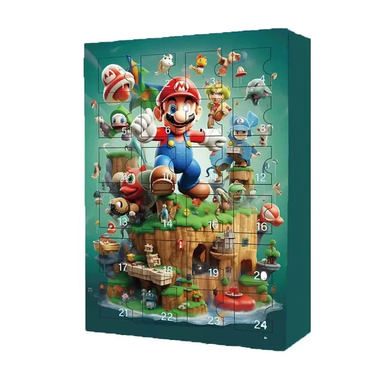 Calendrier de l'Avent Super Mario 2024 - Ensemble de jouets Daisy, Luigi et Bowser pour enfants, cadeau surprise de Noël