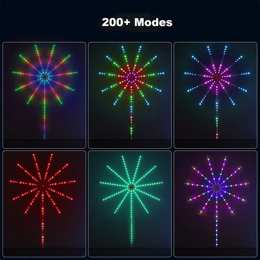 Guirlande lumineuse LED RGB intelligente - Lumières féériques Starburst contrôlées par application avec synchronisation musicale pour fêtes, mariages et décorations de vacances