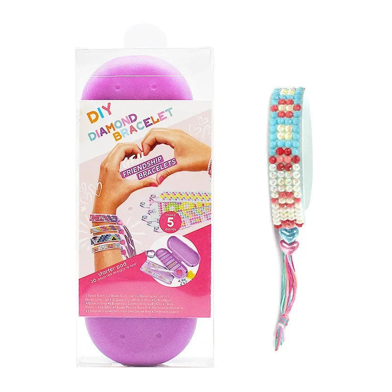 Bracelet de peinture diamant DIY réglable pour enfants et adultes - Artisanat de bijoux créatif avec art de broderie