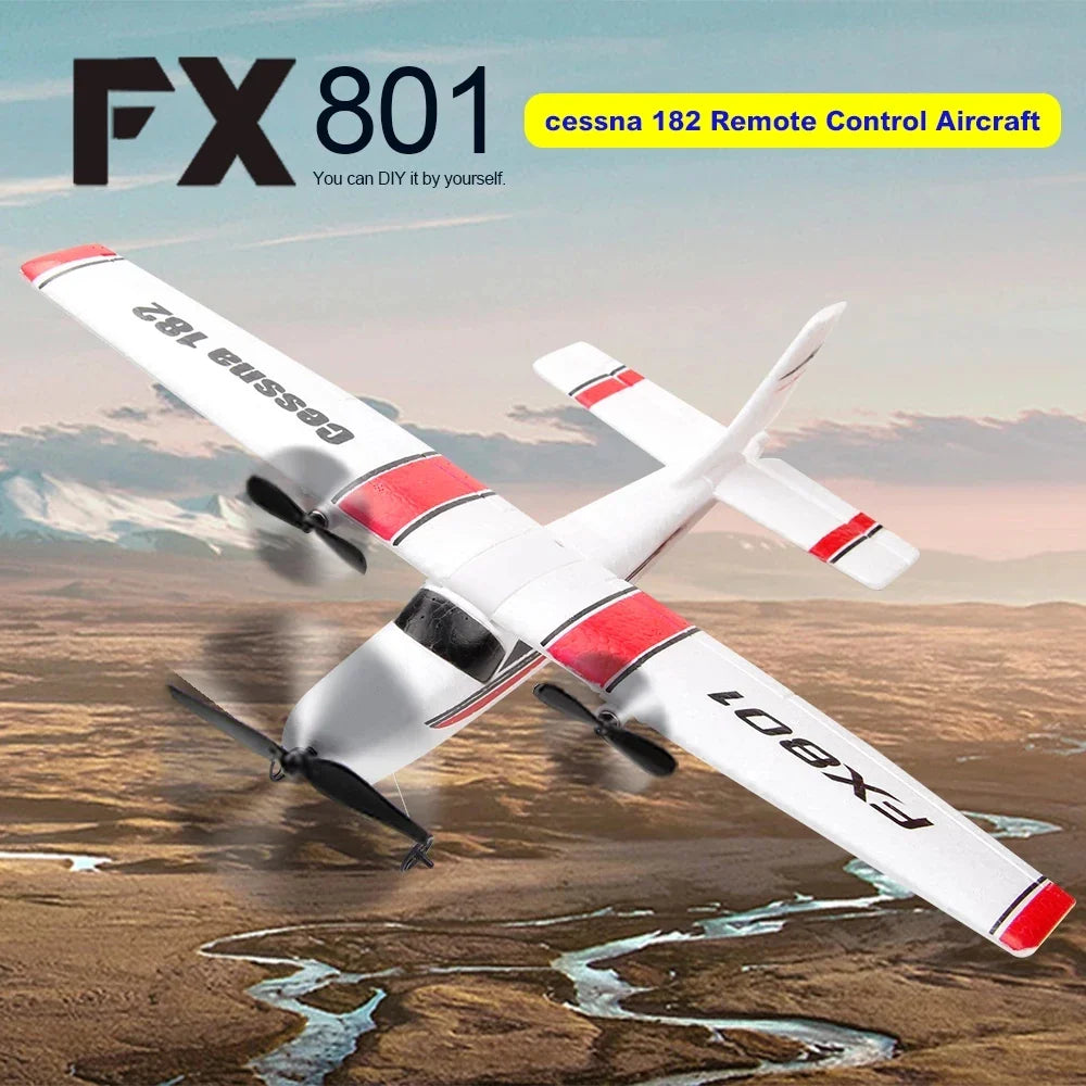 EPP Foam FX801 Avion RC - Avion à distance 2CH pour enfants, jouet facile à assembler cadeau
