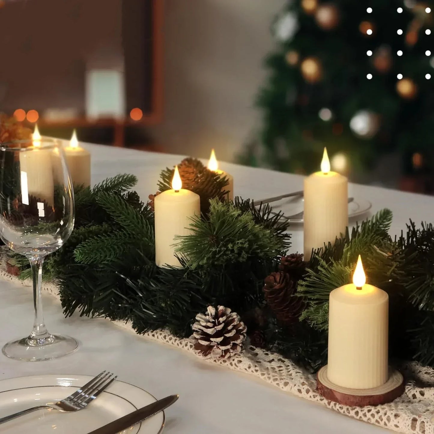 LumièresChaleureuses - Bougies Pilier LED Étanches avec Télécommande