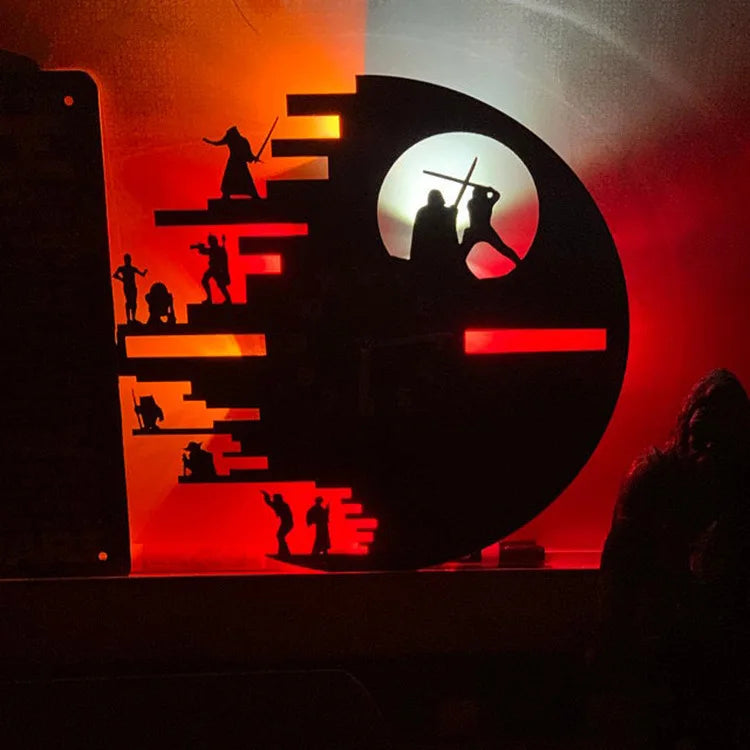 Horloge Vinyl StarWars - Décoration Murale LED pour Chambre