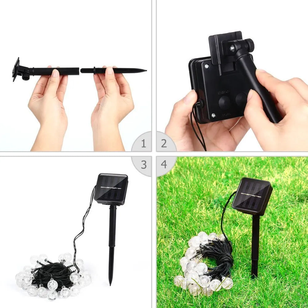 TwinkleGlow™ Solar LED String Lights | Outdoor Lighting for Garden & Terrace | Waterproof Flashing Lights for Every Season