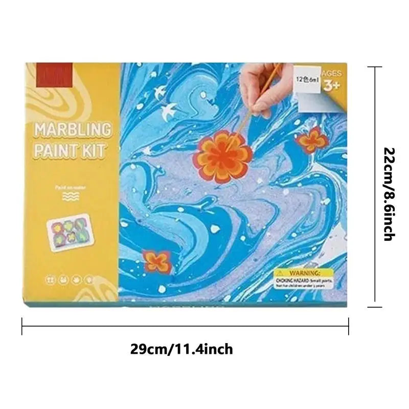 Set de peinture marbrée créative pour enfants - Kit d'art DIY amusant pour garçons et filles de 6 à 10 ans, cadeau de vacances unique pour les jeunes artistes en herbe