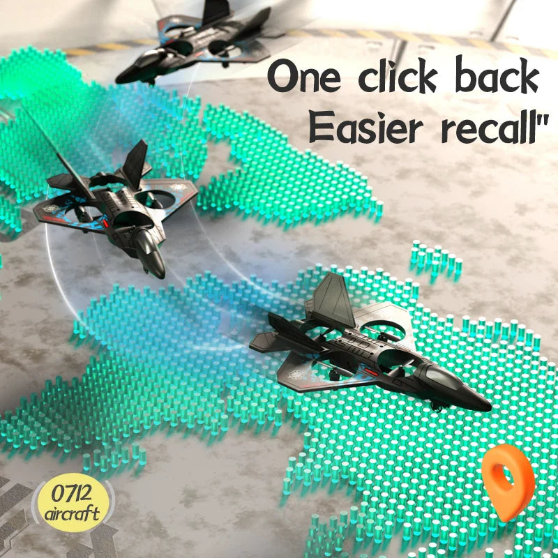 Avion planeur RC EPP Foam 2.4G avec lumières - Avion à détection de gravité pour enfants, facile à piloter