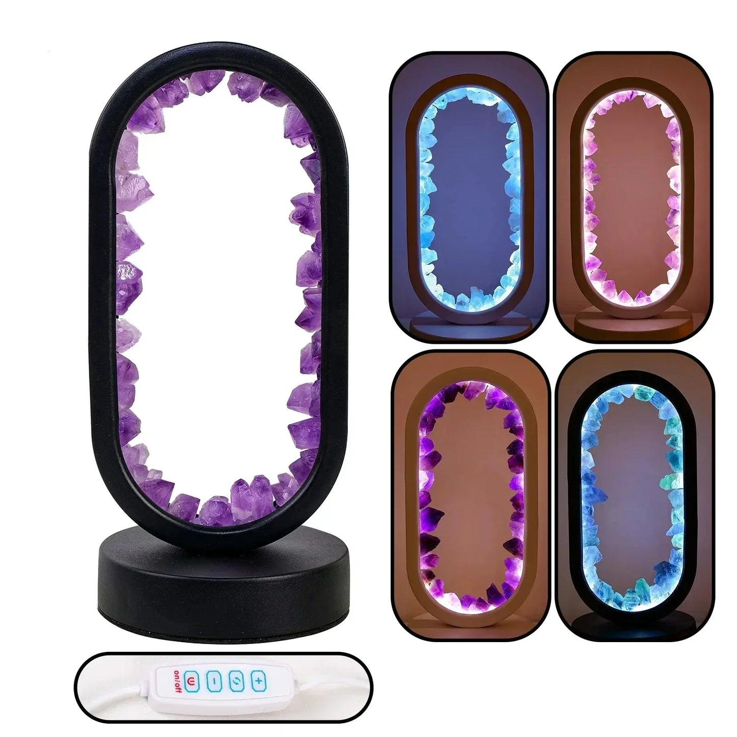 AuraViolette – Éclairage en Cristal Naturel pour Ambiance Relaxante