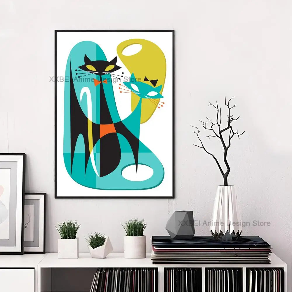 Affiche en toile premium Space-Age Atomic Cat