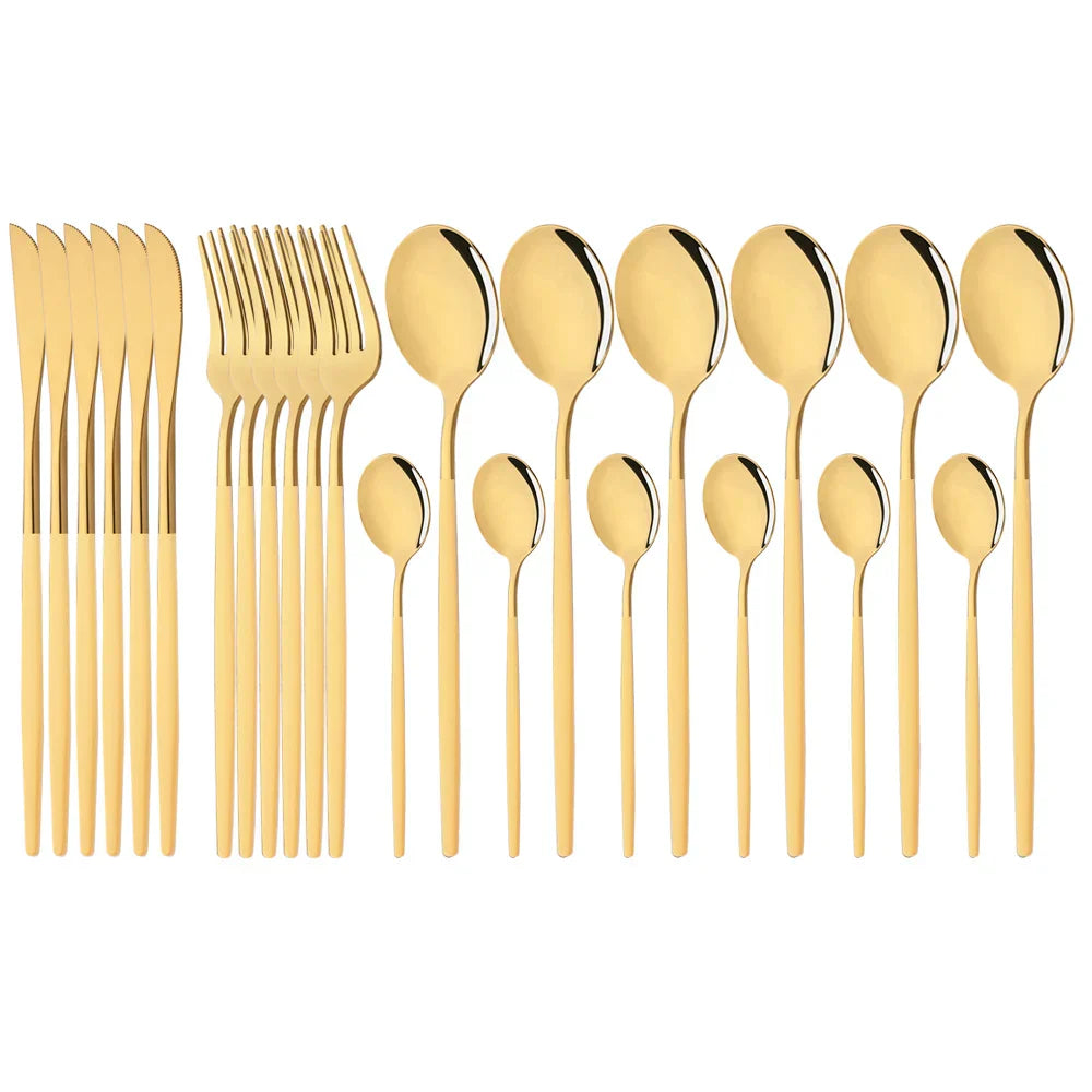 Floroux | Set de vaisselle en acier inoxydable