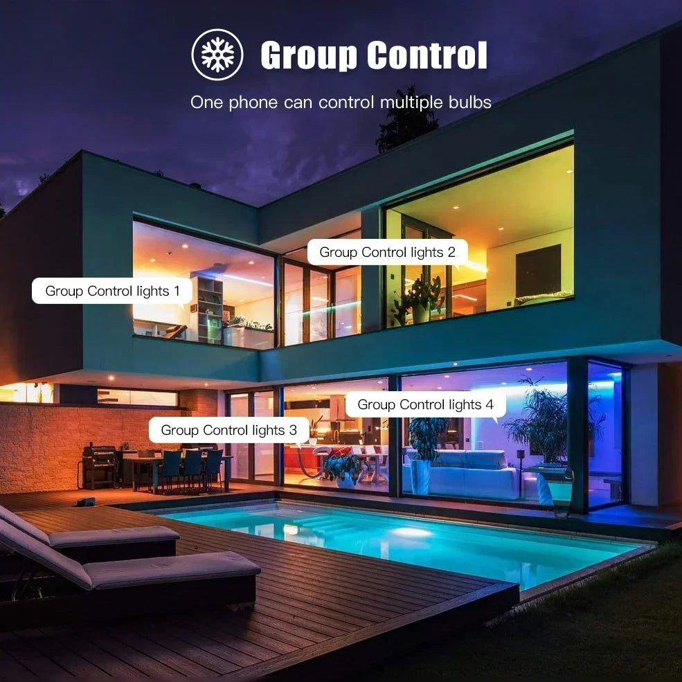 Ampoules LED sans fil Tuya Zigbee GU10 - RGB Dimmable Contrôle appareil WiFi via les applications SmartLife Google Alexa