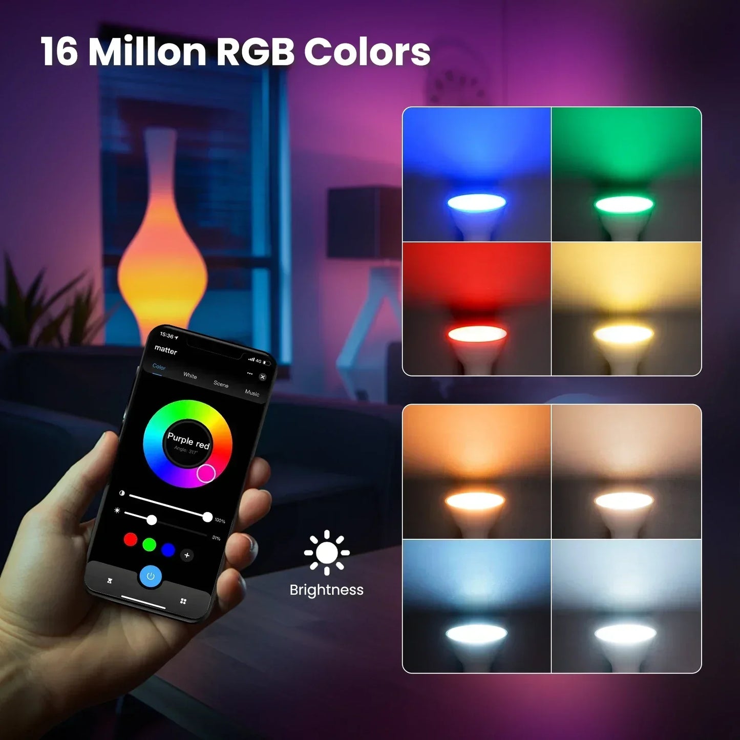 Ampoules LED intelligentes Tuya Zigbee E27 E14 GU10 - Dimmable RGB contrôlées par Wifi via les applications SmartLife Google Alexa