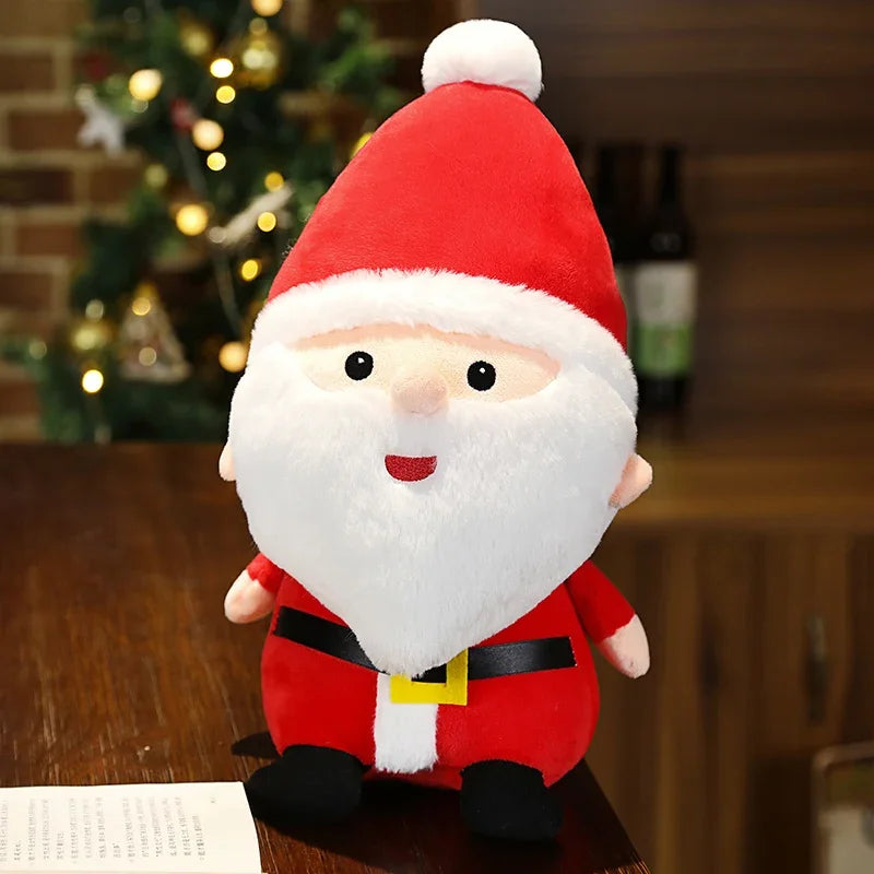 Floroux - Douces figures de Noël en peluche avec le Père Noël, un bonhomme de neige et un renne