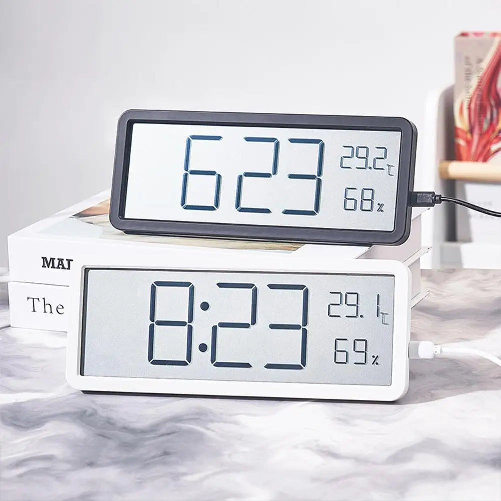 TechHorloge – Horloge Murale Numérique Multifonction avec Affichage LCD