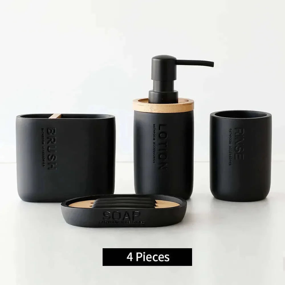 Ensemble d'accessoires de salle de bain design en noir ou blanc