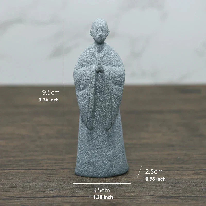 Floroux Ensemble de figurines Bouddha | Statues de moines méditatifs | Décoration de jardin Zen | Décoration de pleine conscience & Feng Shui pour la maison
