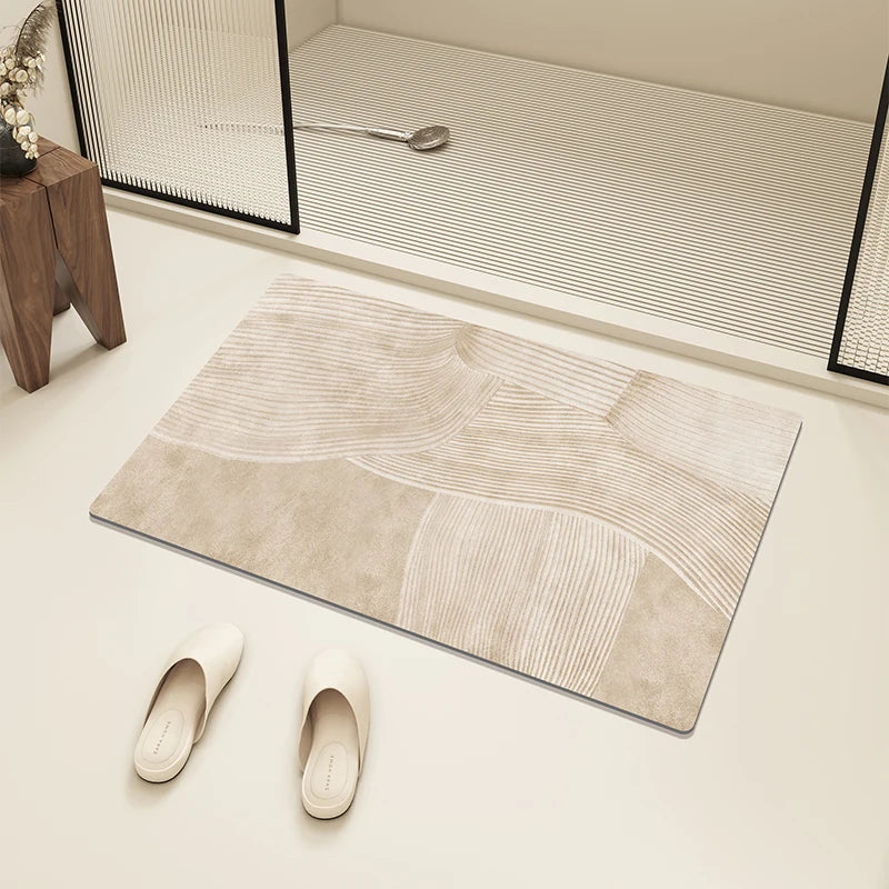 Tapis de bain absorbant antidérapant tapis élégant minimaliste pour la salle de bain et les toilettes