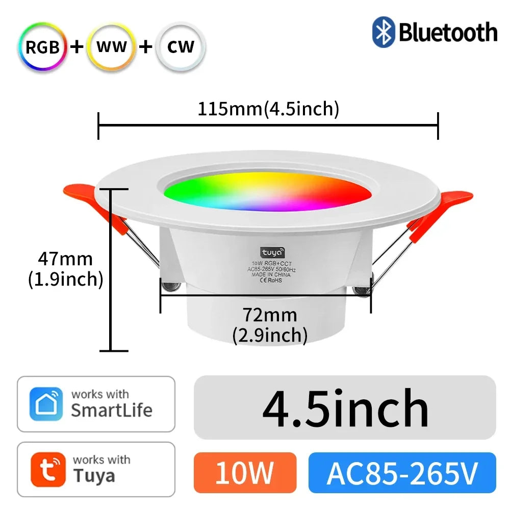 Tuya Zigbee Smart Wireless LED Downlights - RGB Wifi Contrôlé via SmartLife Google Alexa Apps